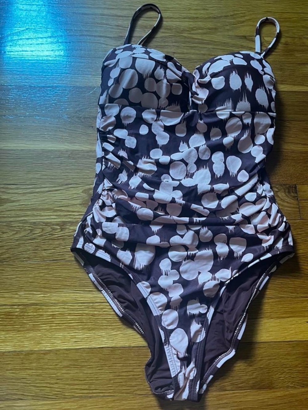 Nip Tuck Brown and Cream flower One-Piece Swimsuit.